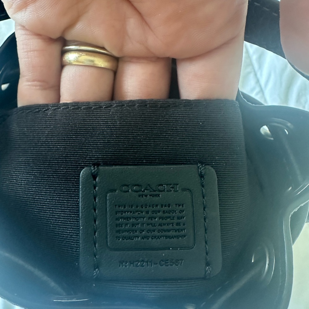 Coach Black and Light Blue Patterned Bucket Bag - Picture 7 of 8